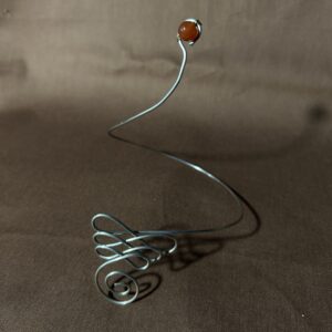 Bracelete Celta artesanal com esfera de ágata de fogo